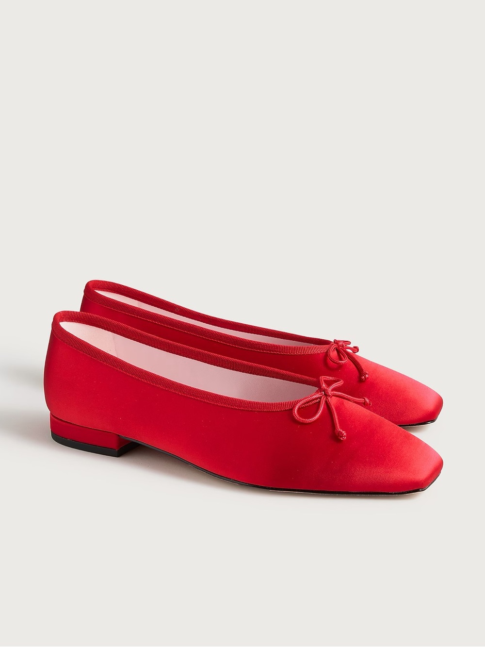 J. Crew Sophie ballet flats in satin with Mini Bow